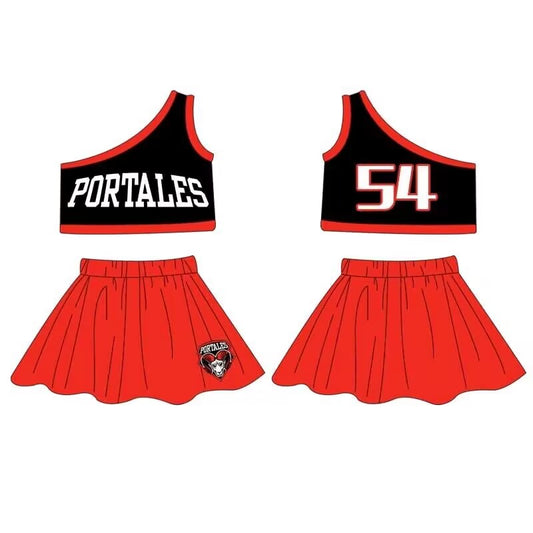 baby girls cheer skirt 2pcs outfit