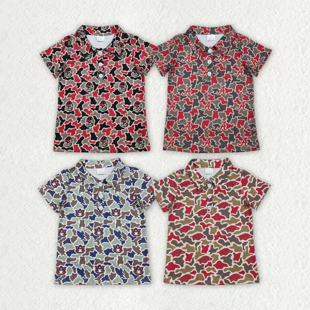 Team style boy short sleeve pullover top