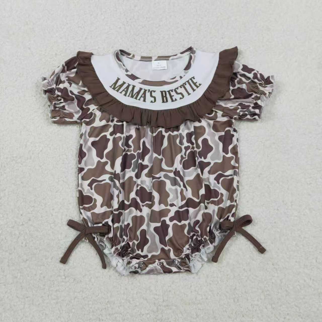 Daddys buddy camo embroidery top matching shorts boys summer outfit