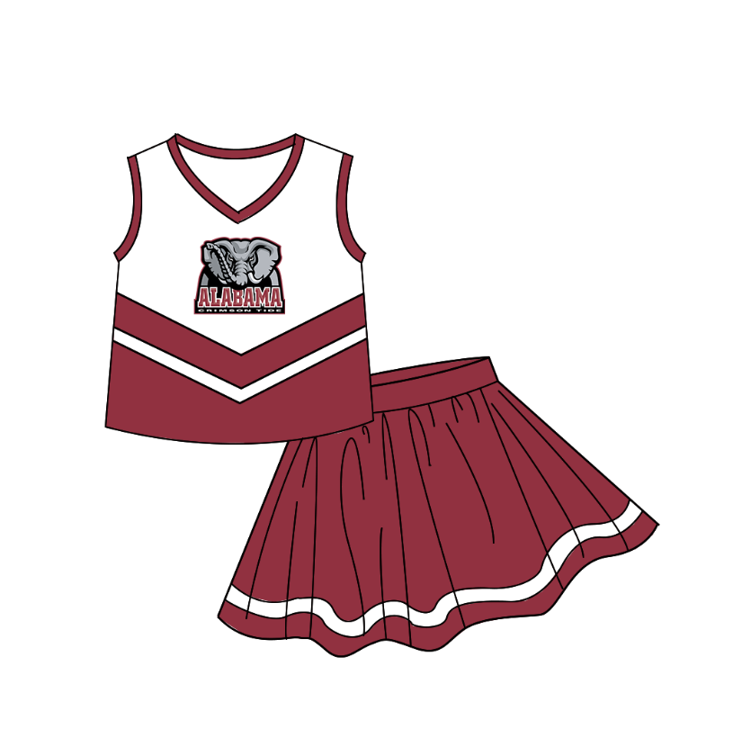 baby girl sleeveless top matching skorts custom design team outfit
