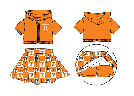 Toddle girls wholesale custom team design yoga skirt set