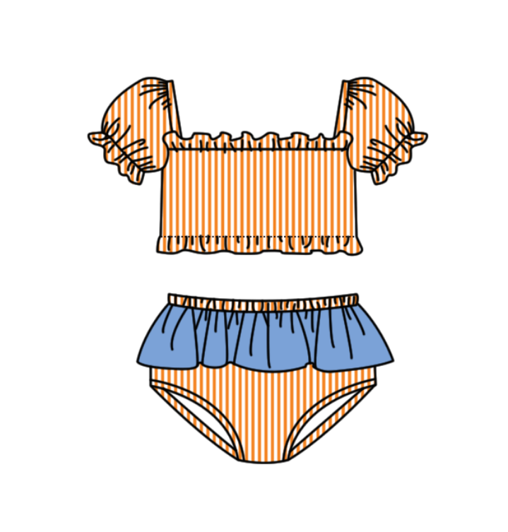 Baby girls wholesale two pieces custom team summer swimwear