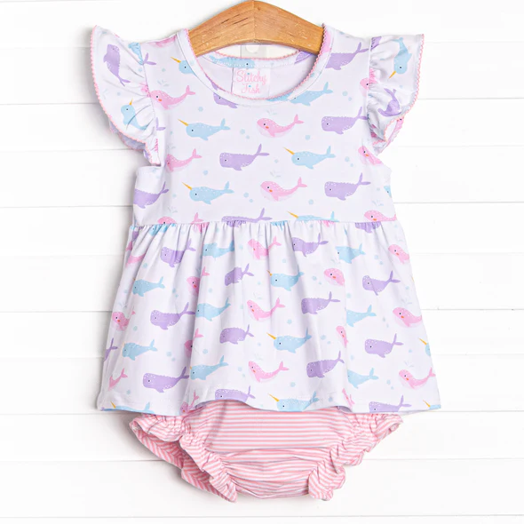 baby girl summer beach bummies set