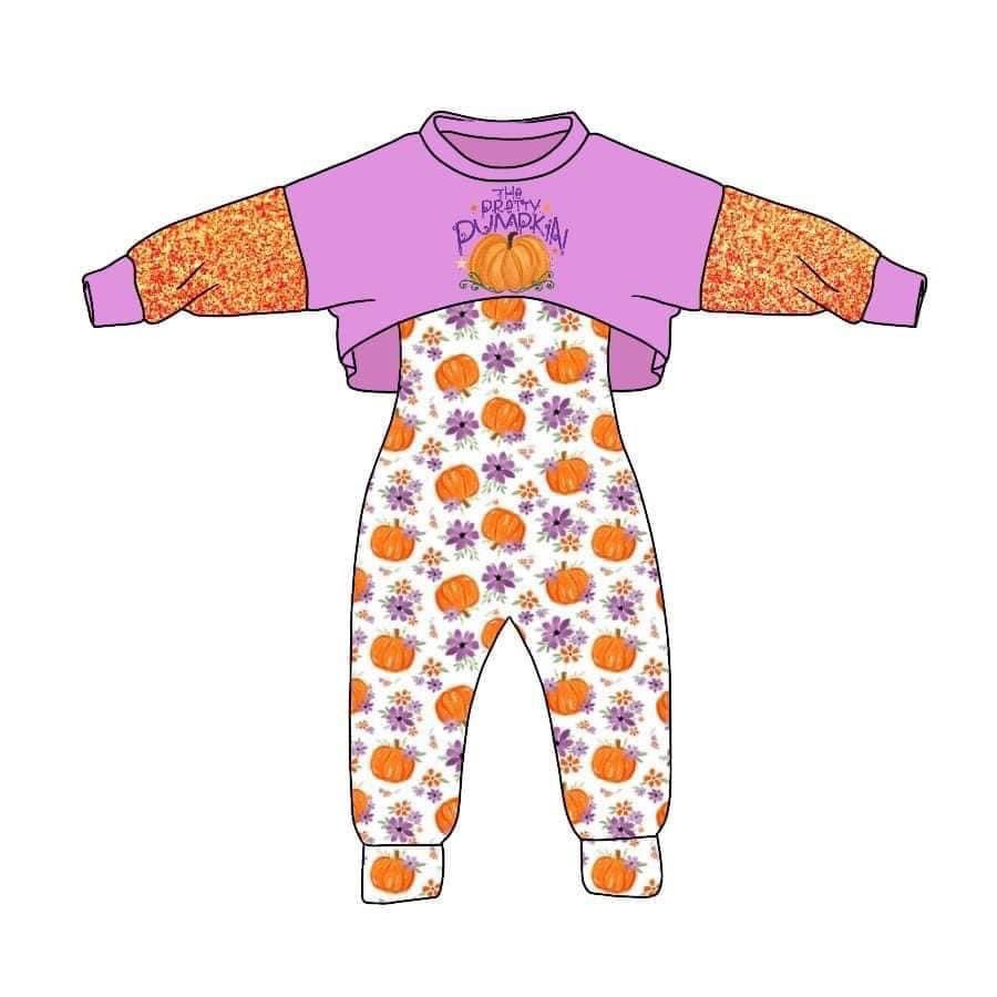 The party pumpkin jumpsuit 2pcs clothes set, moq 5