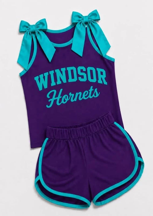 Custom team top matching shorts girl summer outfit wholesale factory price