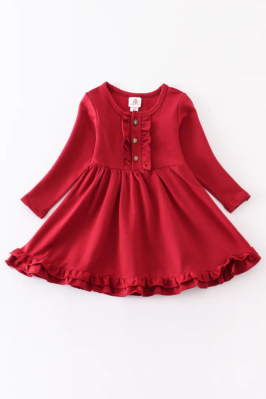 baby girls solid cotton  boutique dress