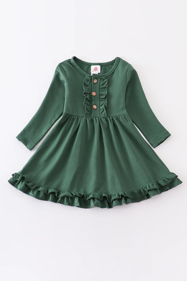 baby girls solid cotton  boutique dress