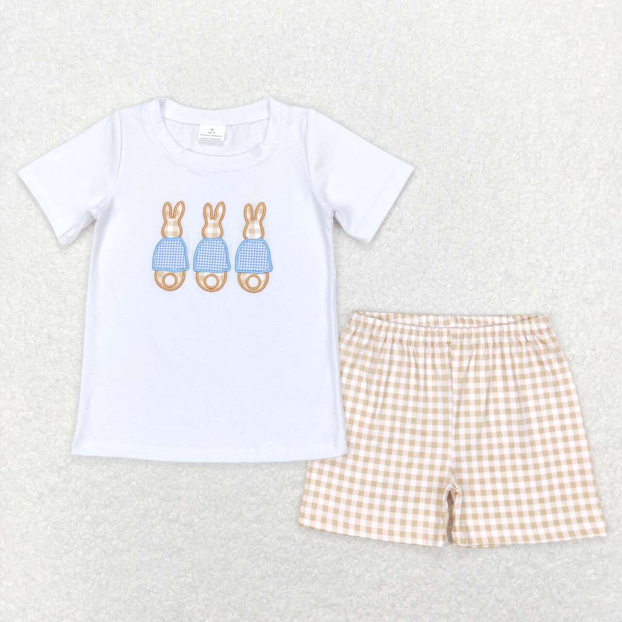 embroidery Easter bubby baby boy short sleeve outfit