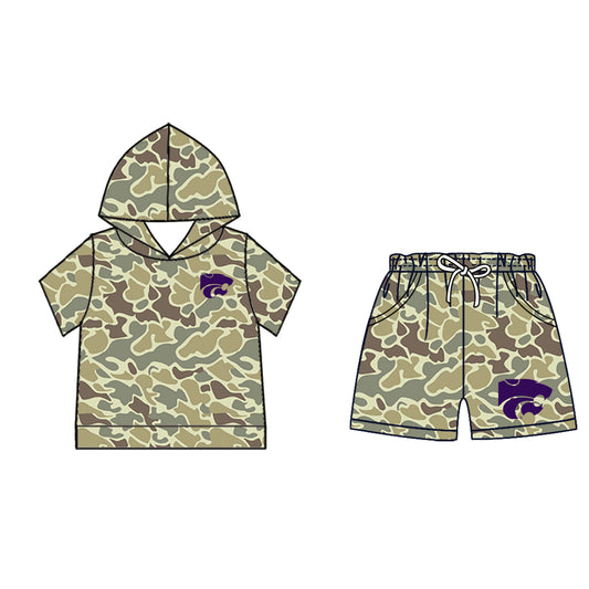 Kids short sleeve hoodie set wholesal factory price
