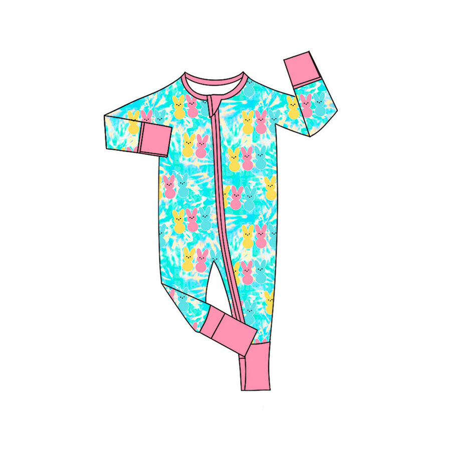 Easter bunny design kids long sleeve boutique romper