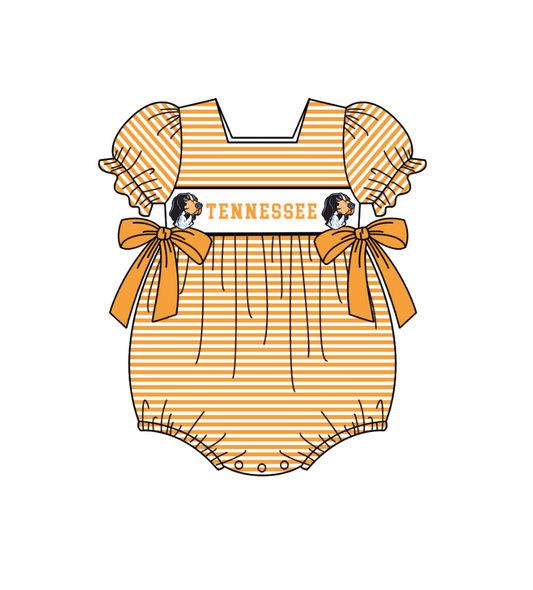 Custom collegiate team design toddle girl summer romper