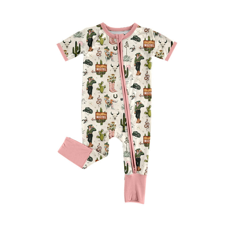 Western cowgirl design kids baby romper