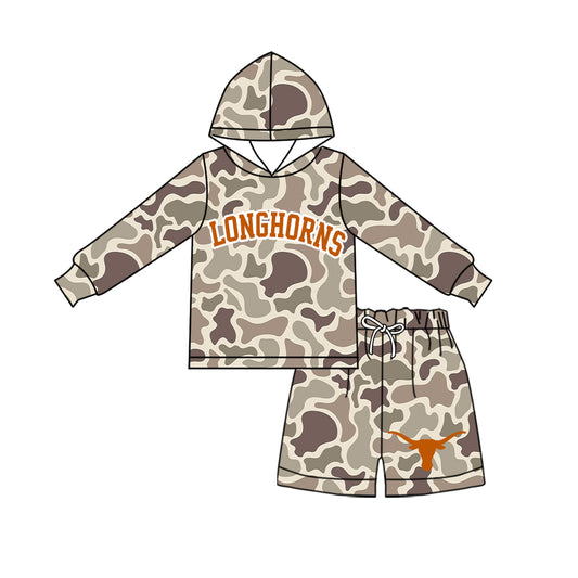 Custom team top matching shorts kids boy hoodie outfit wholesale factory price
