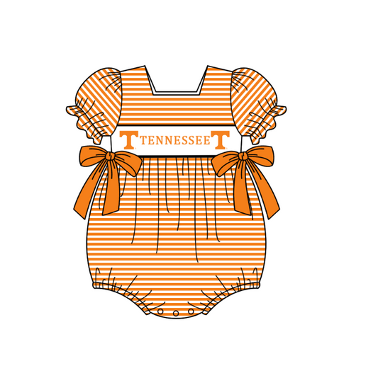 Custom collegiate team design toddle girl summer romper