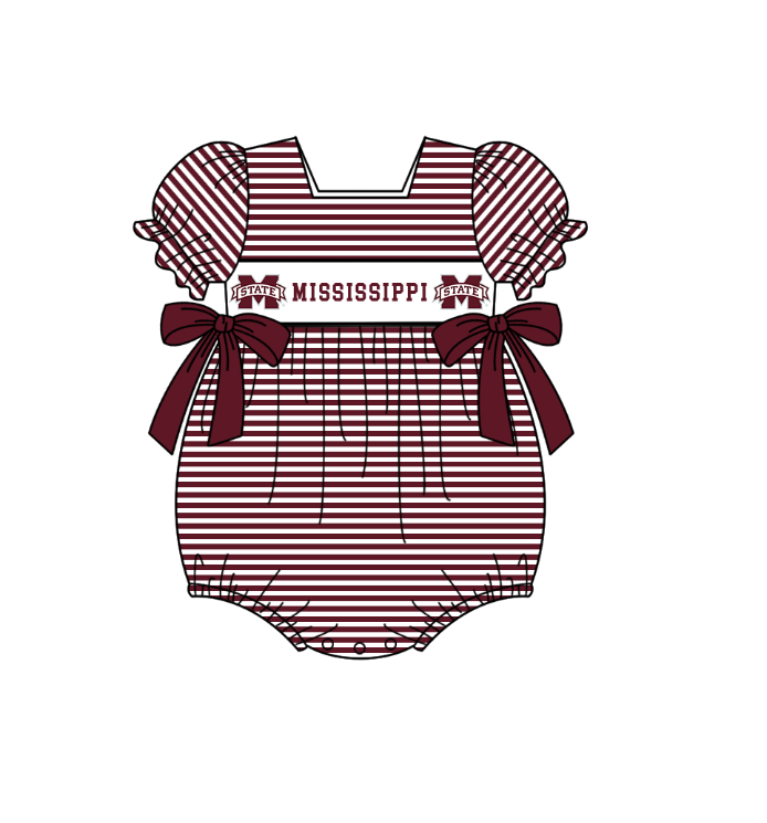 Custom collegiate team design toddle girl summer romper