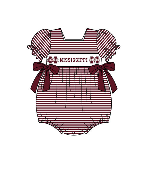 Custom collegiate team design toddle girl summer romper
