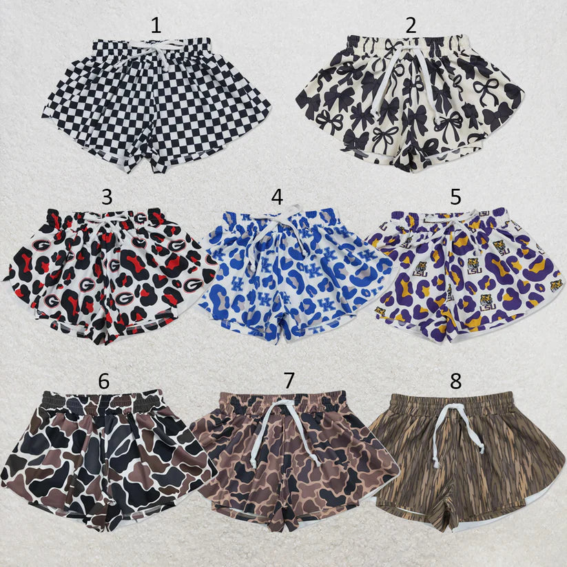 Toddle baby girls black bow yoga shorts