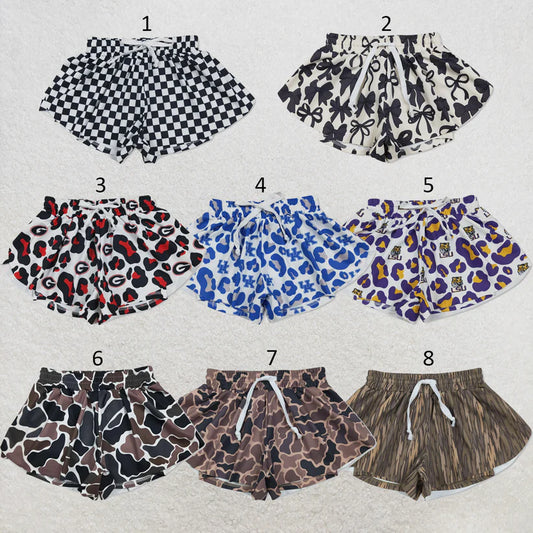 Toddle baby girls black bow yoga shorts