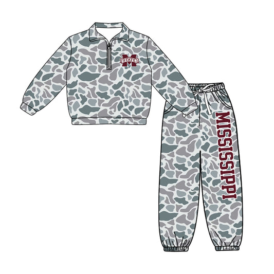 Toddle kids custom Mississippi team design long sleeve outfit