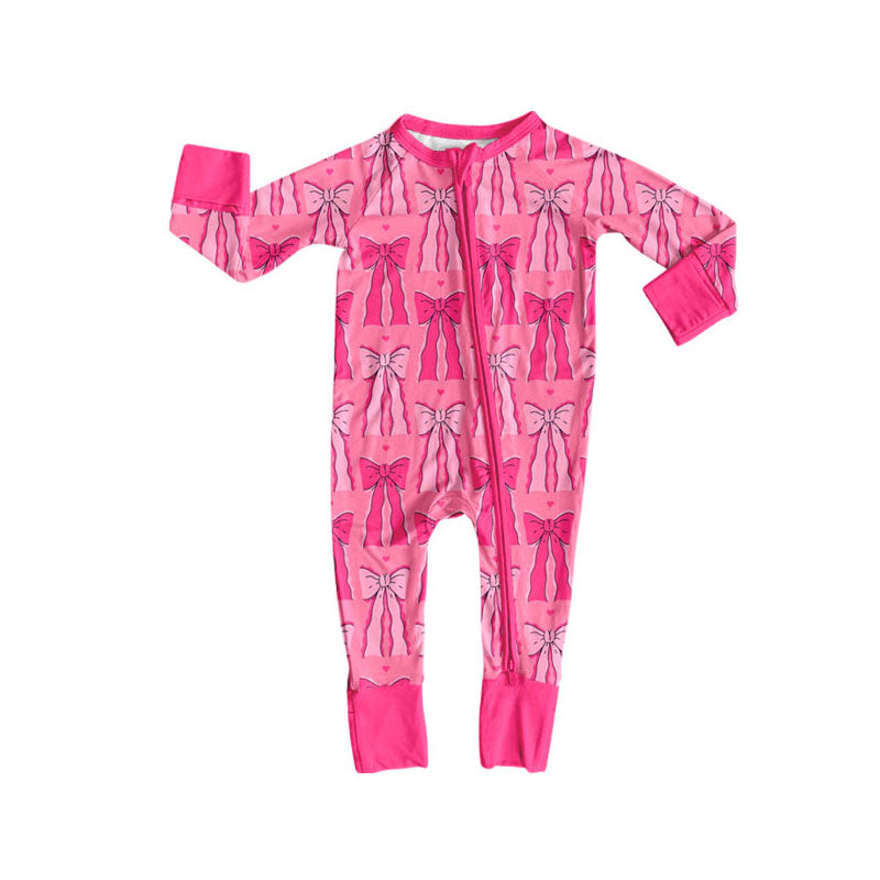 toddle baby colorful bow boots long sleeve zip romper