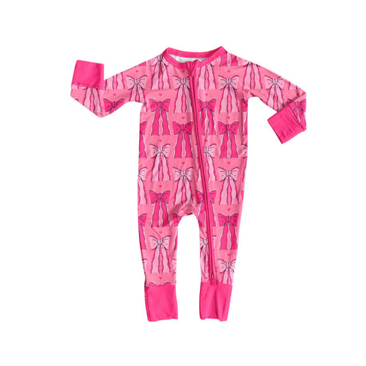 toddle baby colorful bow boots long sleeve zip romper