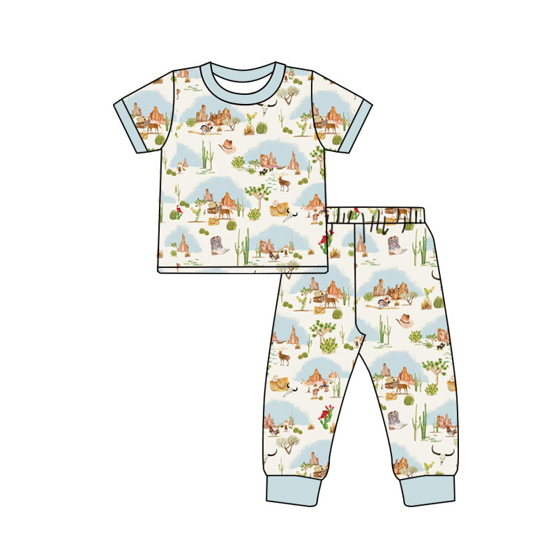 Western design kids pajama set wholesal factory price