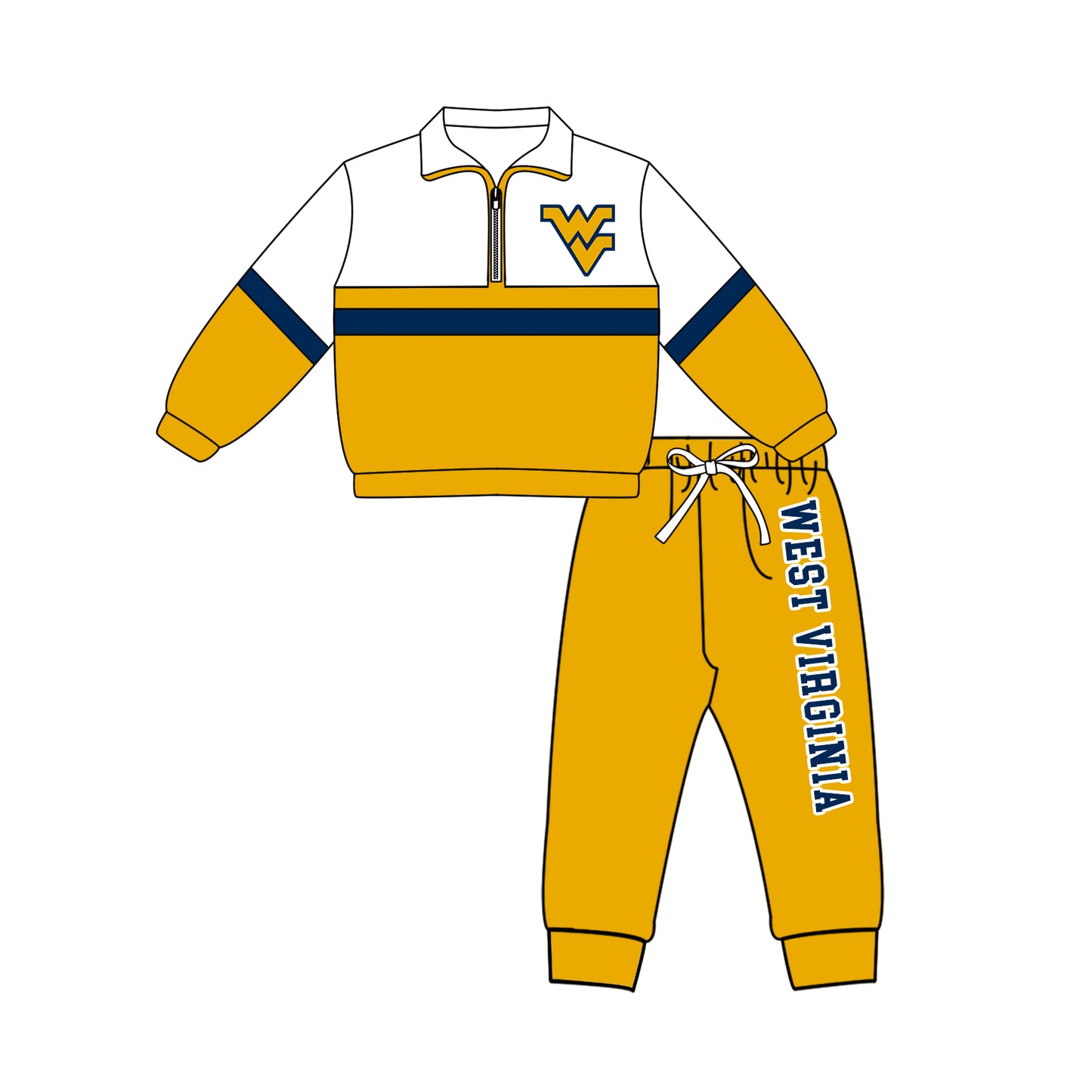 Kids long sleeve team pullover top matching pants outfit wholesal factory price