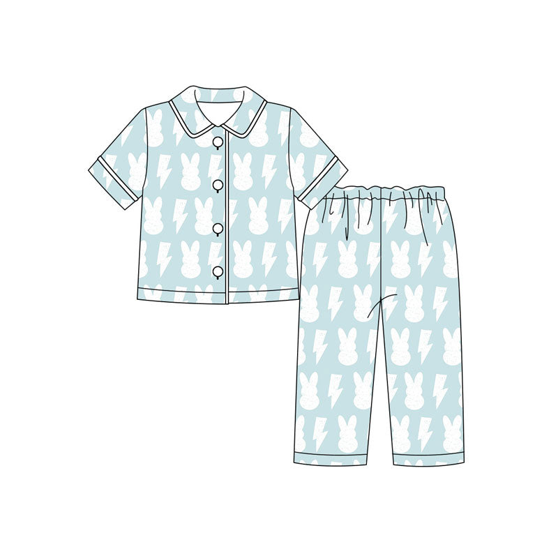 Easter bunny kids short sleeve pajama set wholesal factory price