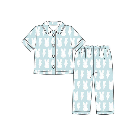 Easter bunny kids short sleeve pajama set wholesal factory price