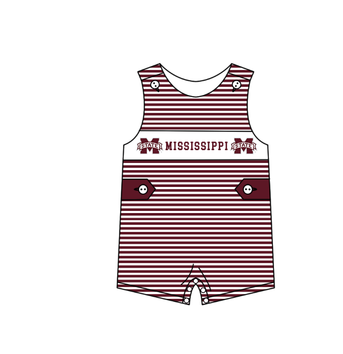 Custom collegiate team design toddle boy summer romper