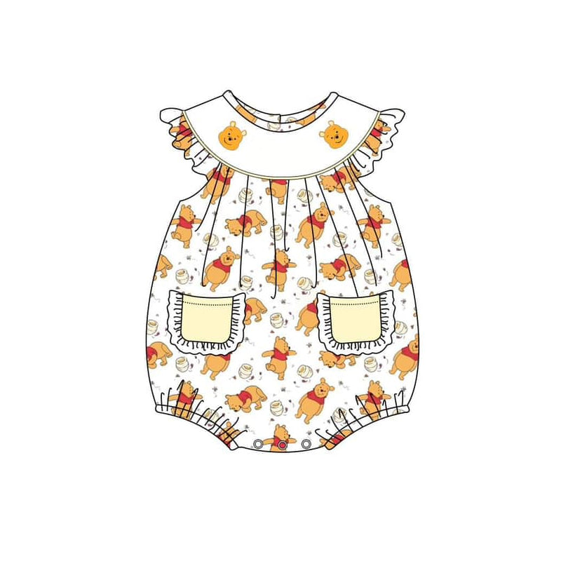 baby girl cartoon bear romper