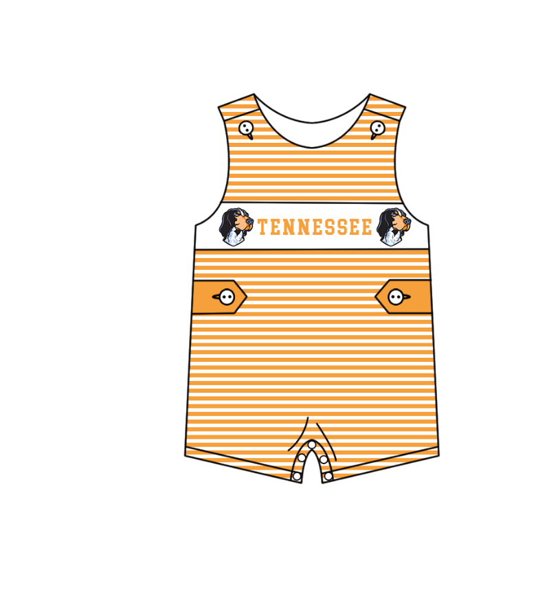 Custom collegiate team design toddle boy summer romper