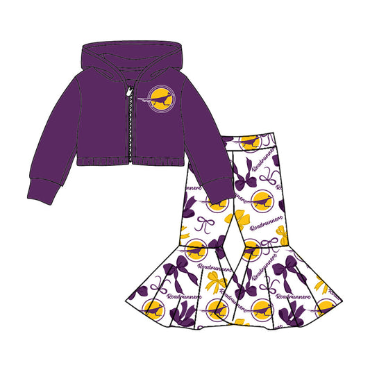 Girls long sleeve zip top matching pants custom team outfit