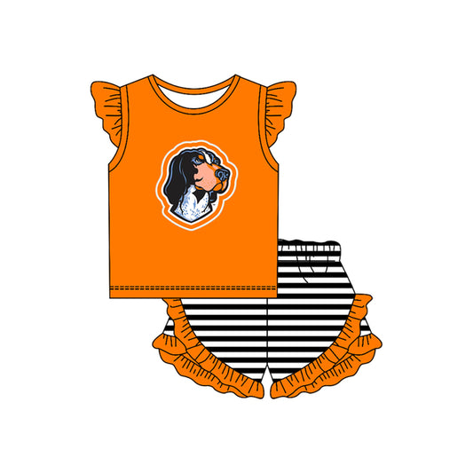 Custom uk team top matching shorts girl summer outfit