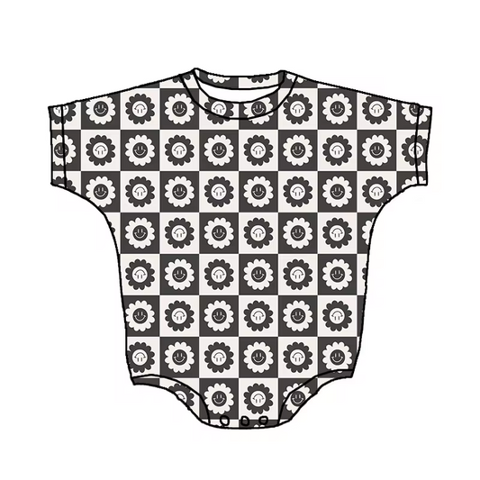 toddle baby smile face short sleeve romper