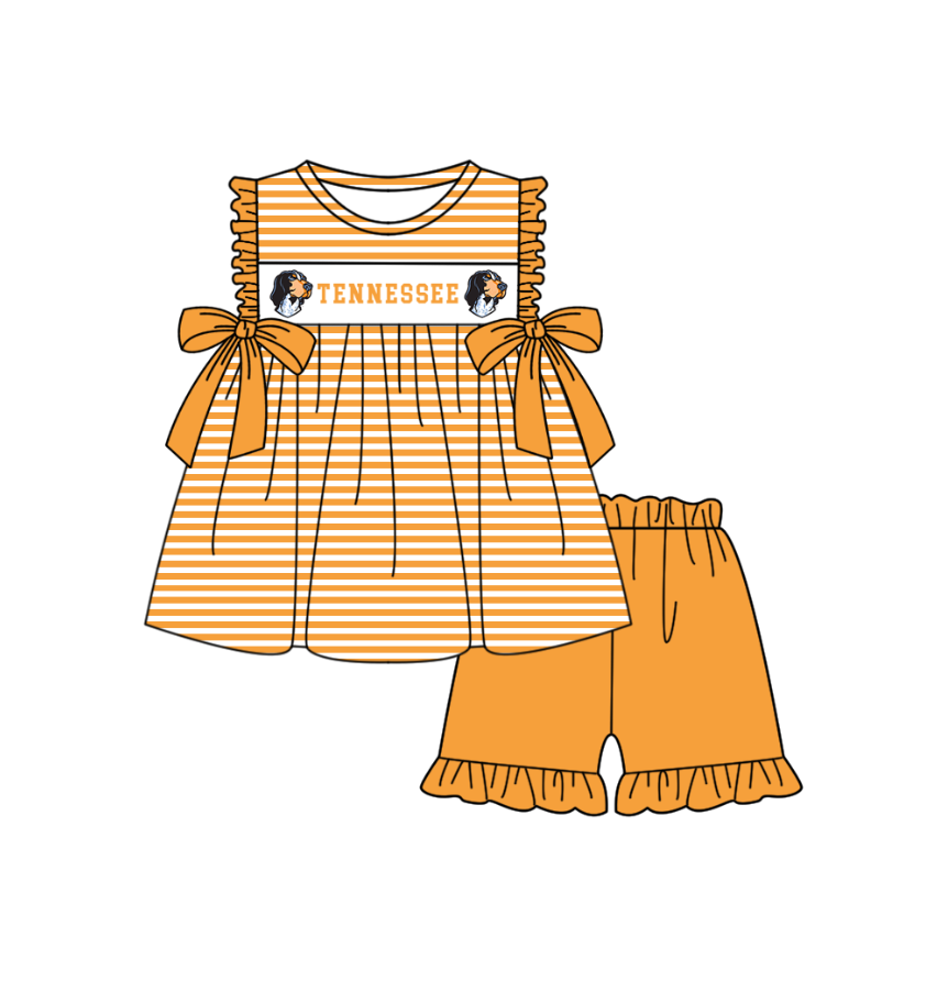 Custom team top matching shorts girl summer outfit