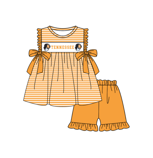 Custom team top matching shorts girl summer outfit