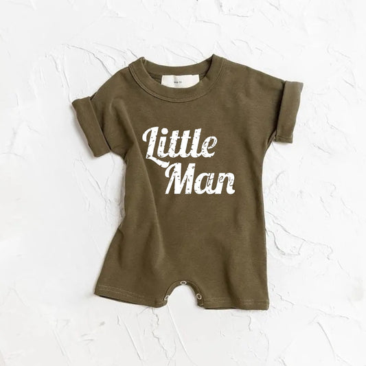 Little man kids short sleeve romper