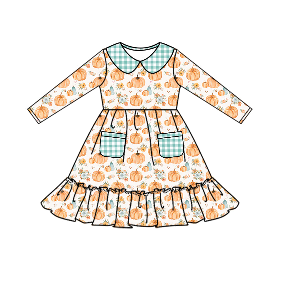 baby girls wholesale fall pumpkin dress