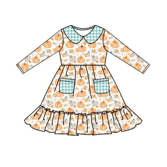 baby girls wholesale fall pumpkin dress