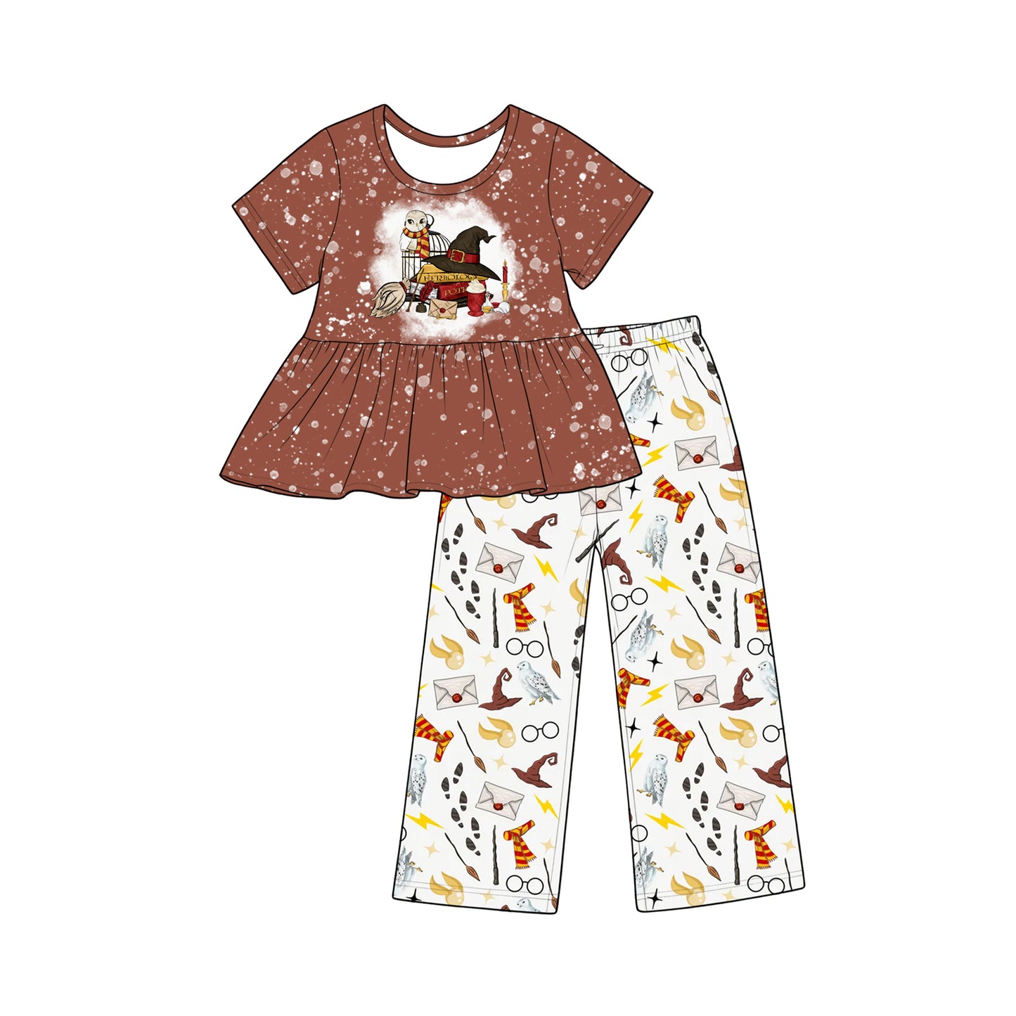 baby girl short sleeve top matching pants custom design outfit