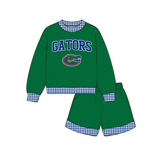 Toddle kids girls custom gators design long sleeve outfit