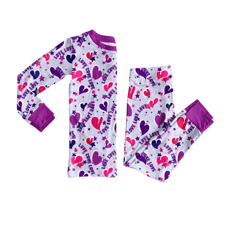 Valentines day design kids pajama set wholesal factory price