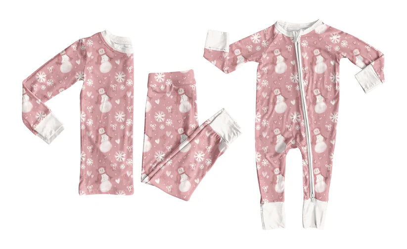 Toddle kids Christmas snowman design matching outfit