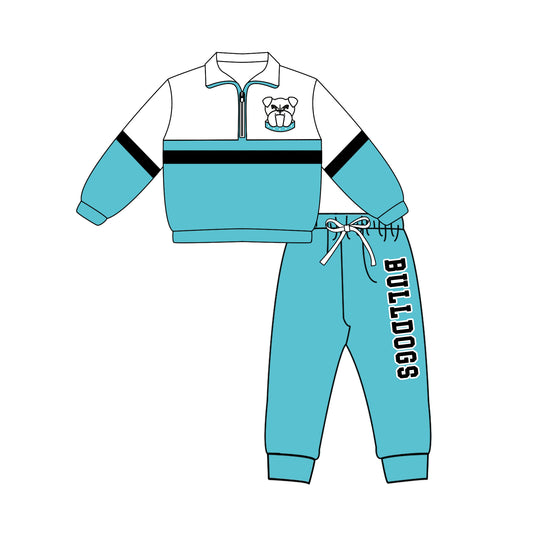 Kids long sleeve team pullover top matching pants outfit wholesal factory price