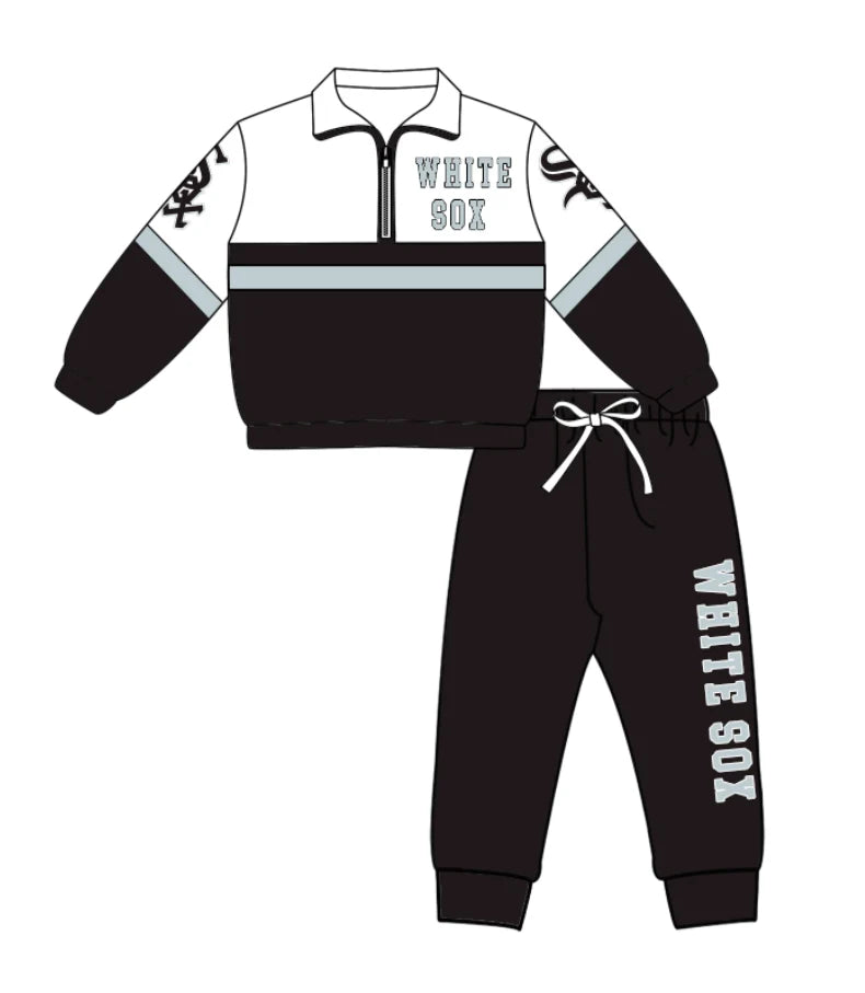 Kids long sleeve team pullover top matching pants outfit wholesal factory price