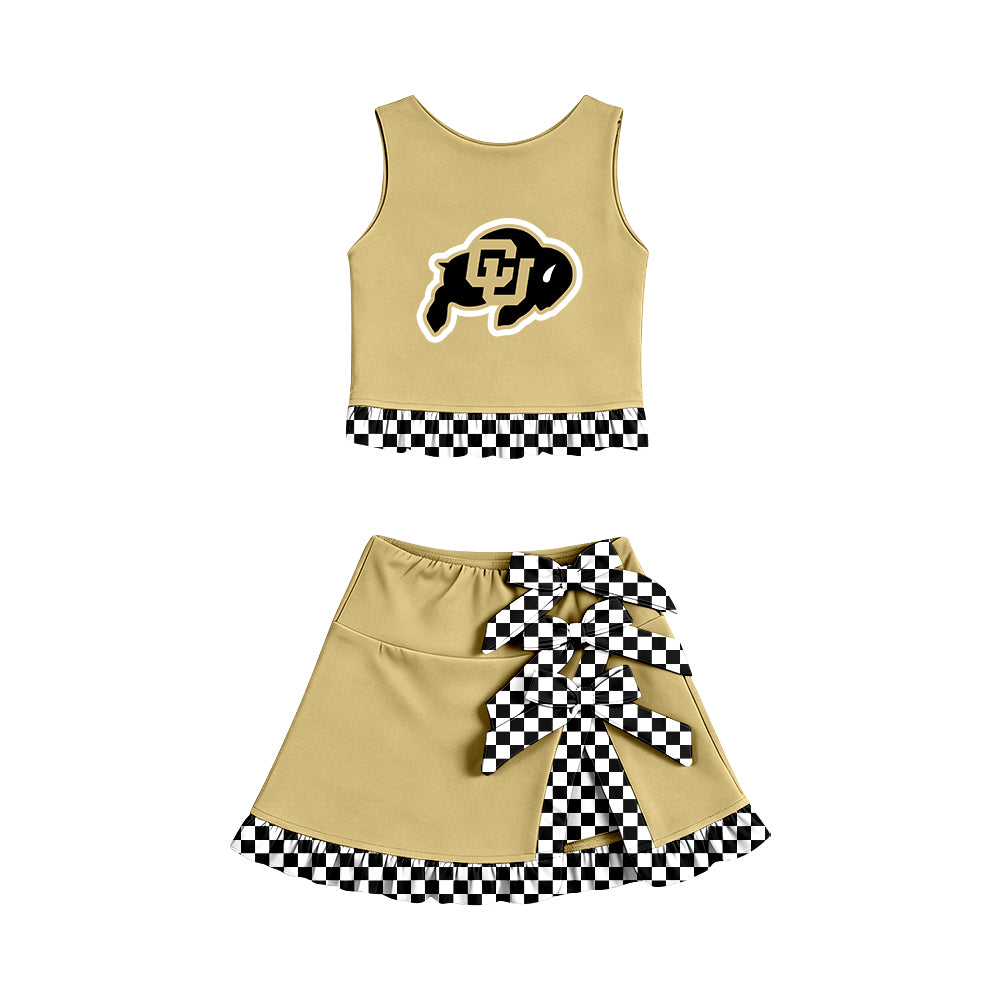 baby girls  sleeveless top matching skorts yoga clothing set