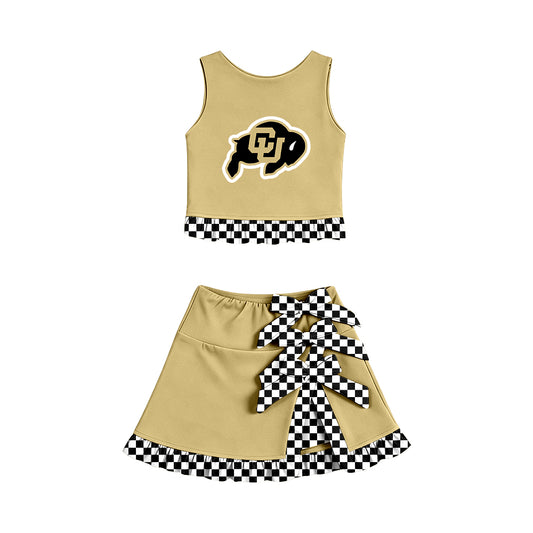 baby girls  sleeveless top matching skorts yoga clothing set