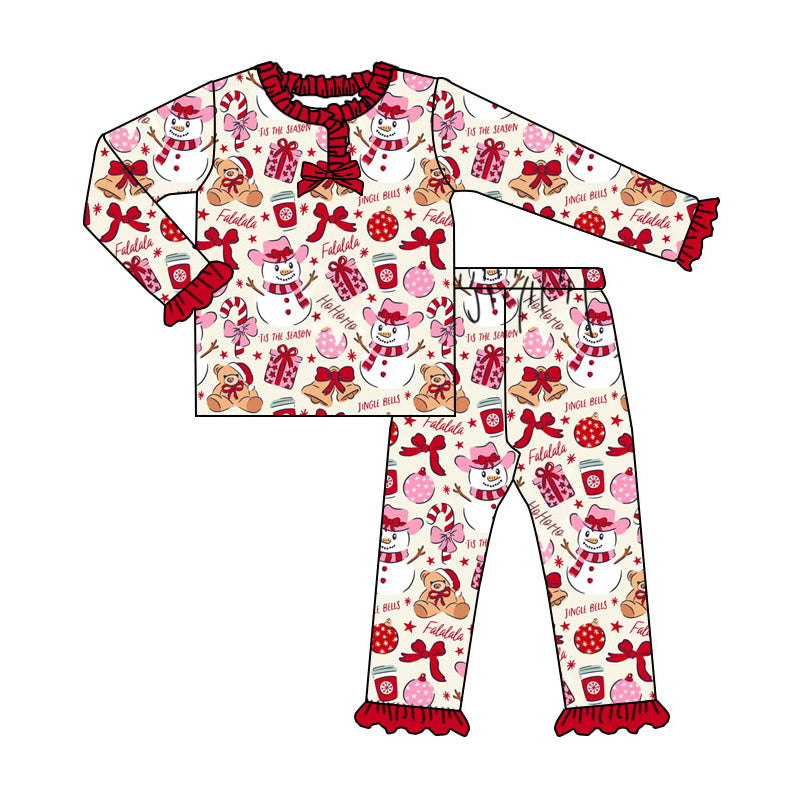 Toddle kids Christmas snowman design matching outfit