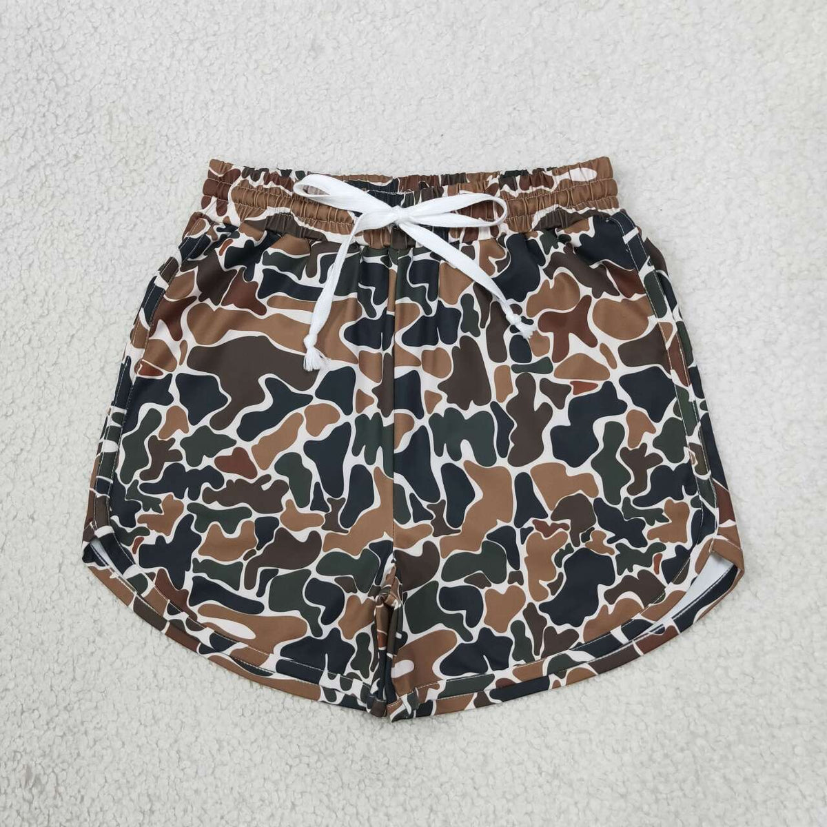 Adult women brown camo summer yoga shorts
